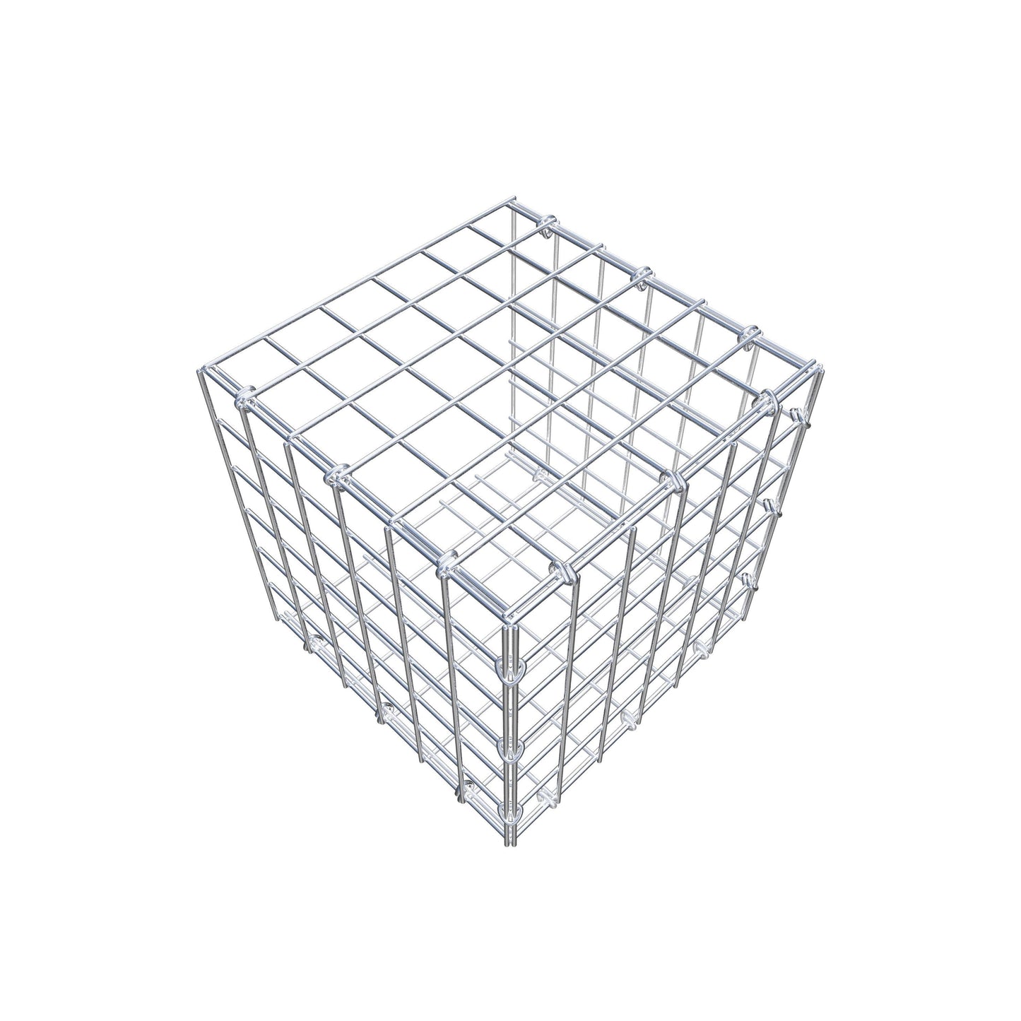 Mounted gabion type 2 30 cm x 30 cm x 30 cm (L x H x D), mesh size 5 cm x 5 cm, C-ring