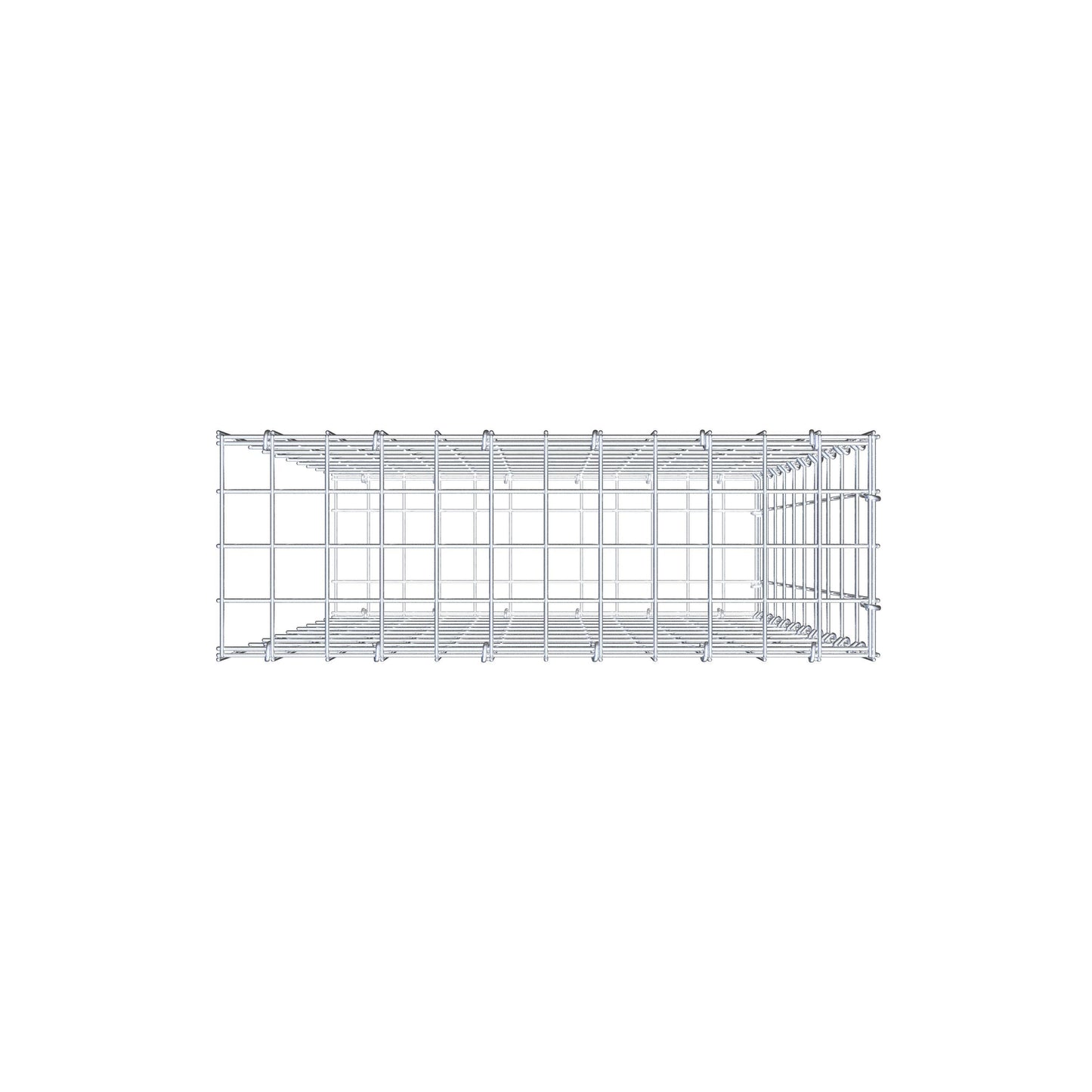 Mounted gabion type 2 100 cm x 60 cm x 20 cm, mesh size 5 cm x 10 cm, C-ring