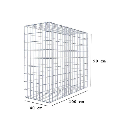Gabbione 100 cm x 90 cm x 40 cm (L x H x P), maglia 5 x 10 cm, anello a spirale