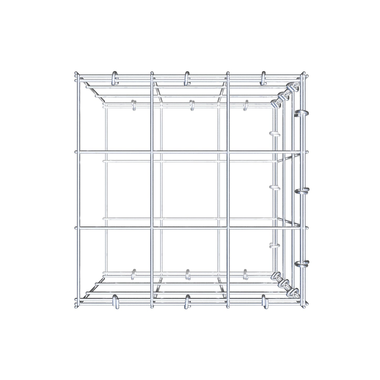 Gavión adicional tipo 2 30 cm x 30 cm x 30 cm (L x A x P), malla 10 cm x 10 cm, anillo en C