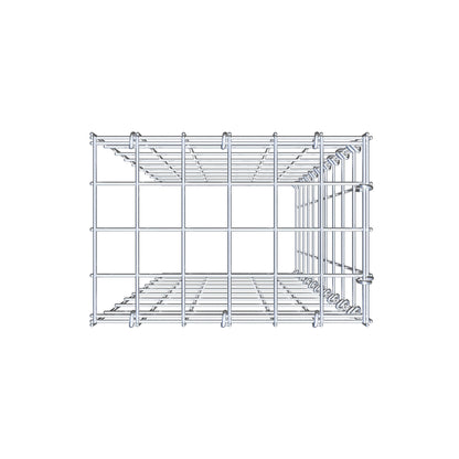 Mounted gabion type 4 100 cm x 30 cm x 20 cm (L x H x D), mesh size 5 cm x 10 cm, C-ring