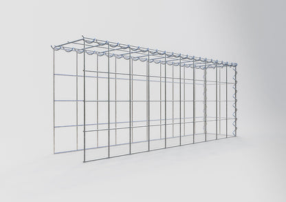 Opvokset gabion type 4 100 cm x 40 cm x 20 cm (L x H x D), maskestørrelse 10 cm x 10 cm, spiral