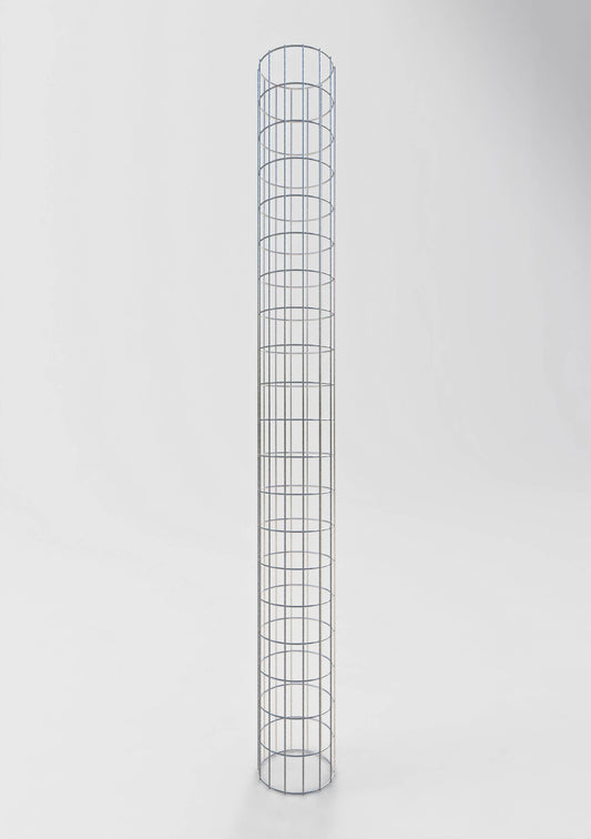 Round gabion column, hot-dip galvanized, 22 cm diameter, 200 cm height, MW 5 cm x 10 cm