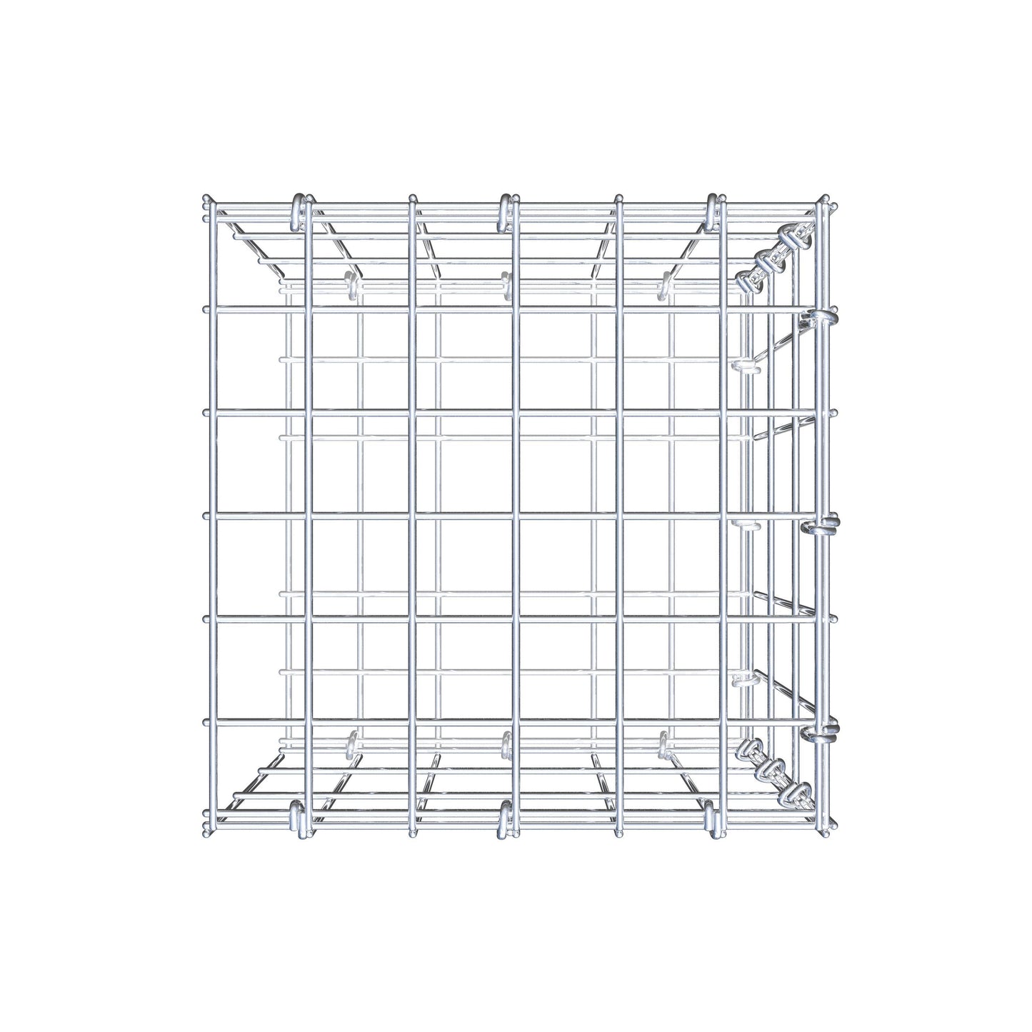 Mounted gabion type 2 30 cm x 30 cm x 30 cm, mesh size 5 cm x 10 cm, C-ring