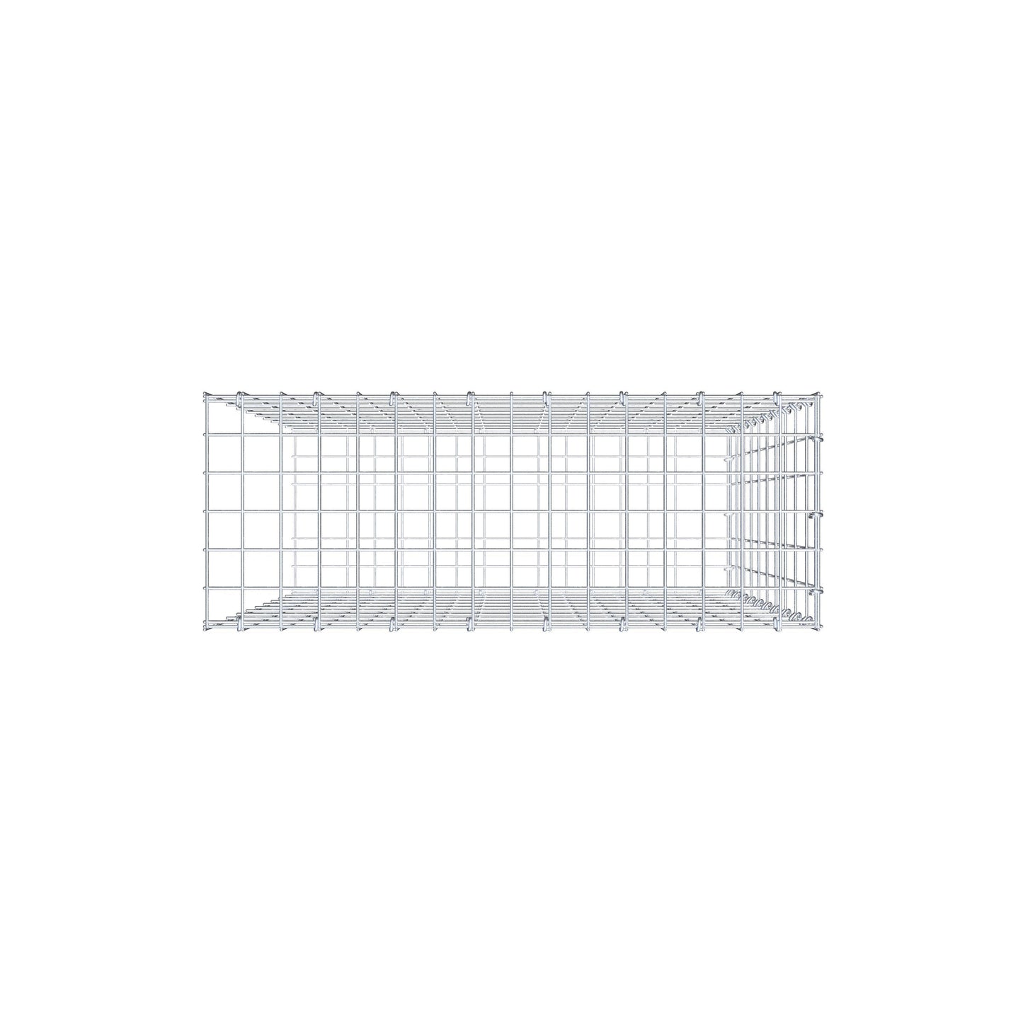Mounted gabion type 2 100 cm x 80 cm x 30 cm, mesh size 5 cm x 10 cm, C-ring
