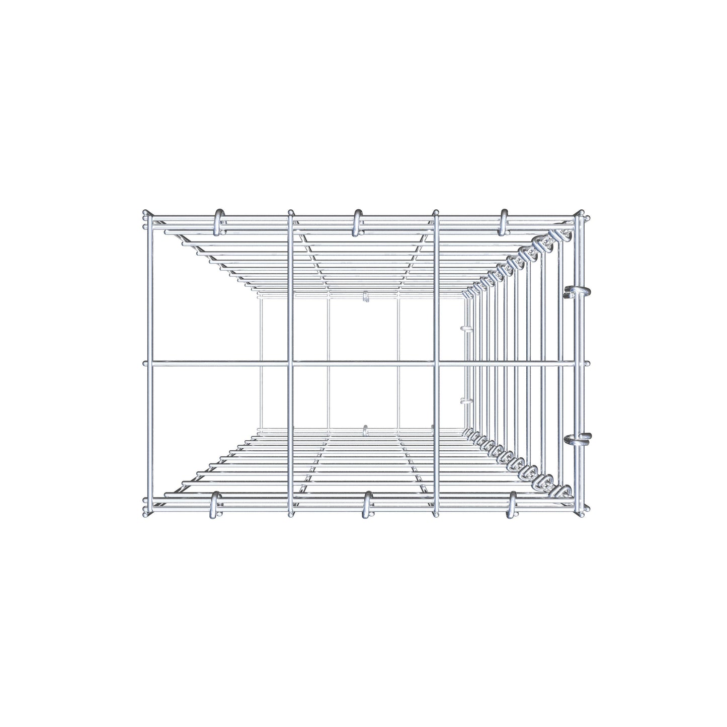Monteret gabion type 2 100 cm x 30 cm x 20 cm (L x H x D), maskestørrelse 10 cm x 10 cm, C-ring