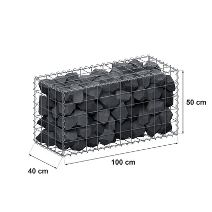 Gabion 100 cm x 50 cm x 40 cm (L x H x P), mailles 10 cm x 10 cm, spirale