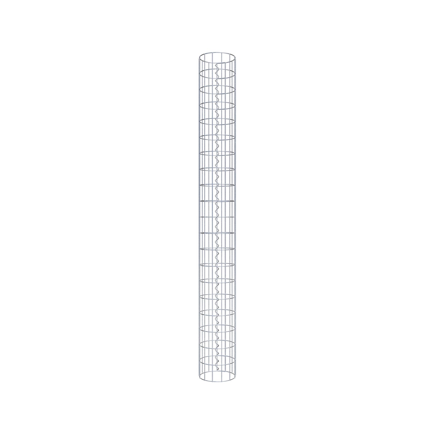 Rund gabionsøjle, varmgalvaniseret, 22 cm diameter, 200 cm højde, MW 5 cm x 10 cm