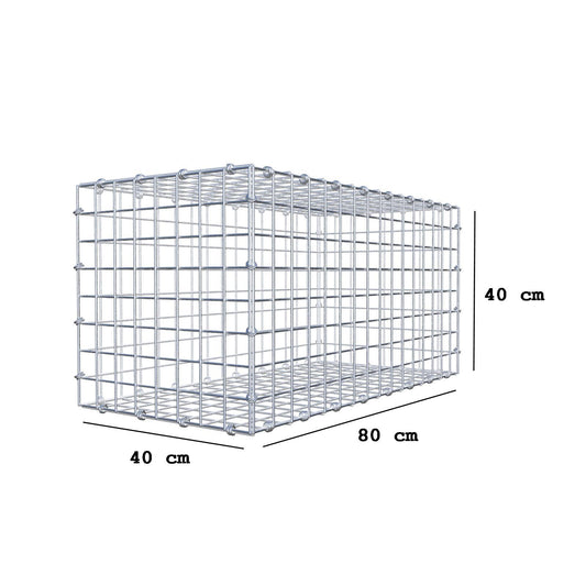 Gabião 80 cm x 40 cm x 40 cm (C x A x P), malhagem 5 x 5 cm, anel espiral