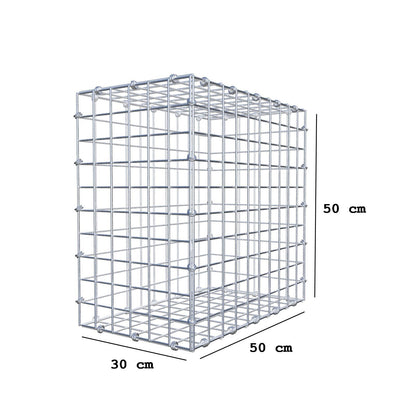 Gabione 50 cm x 50 cm x 30 cm (L x H x T), Maschenweite 5 x 5 cm, Spiralring