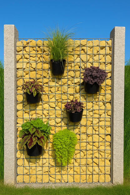 Vaso suspenso de gabião para flores e plantas 15 cm x 15 cm x 15 cm (C x A x P)