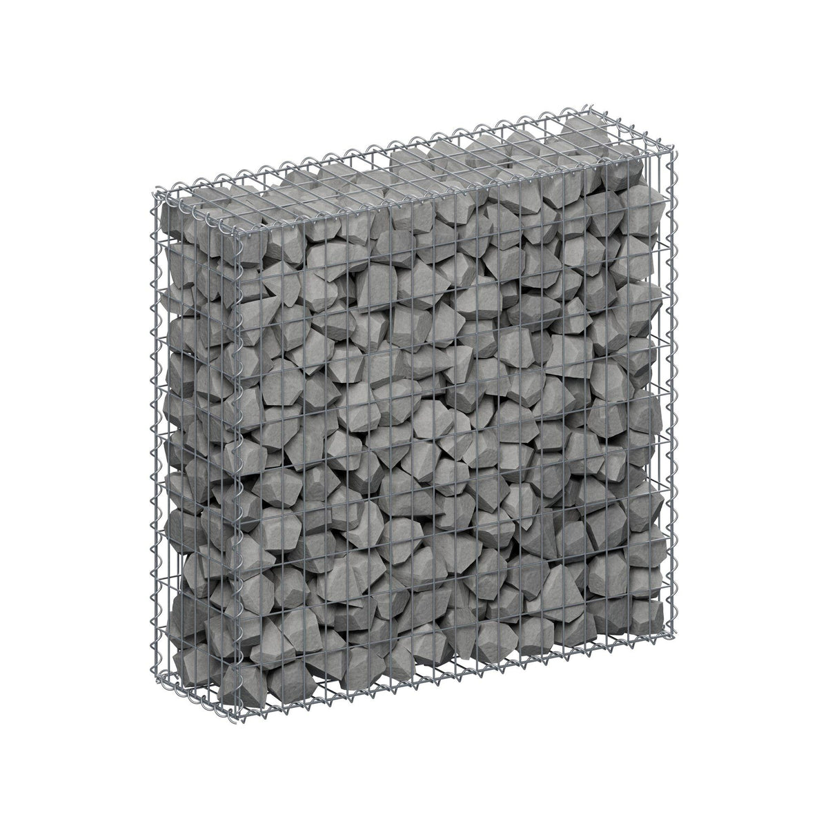 Gabion 100 cm x 100 cm x 30 cm (L x H x D), maskestørrelse 5 cm x 10 cm, spiral