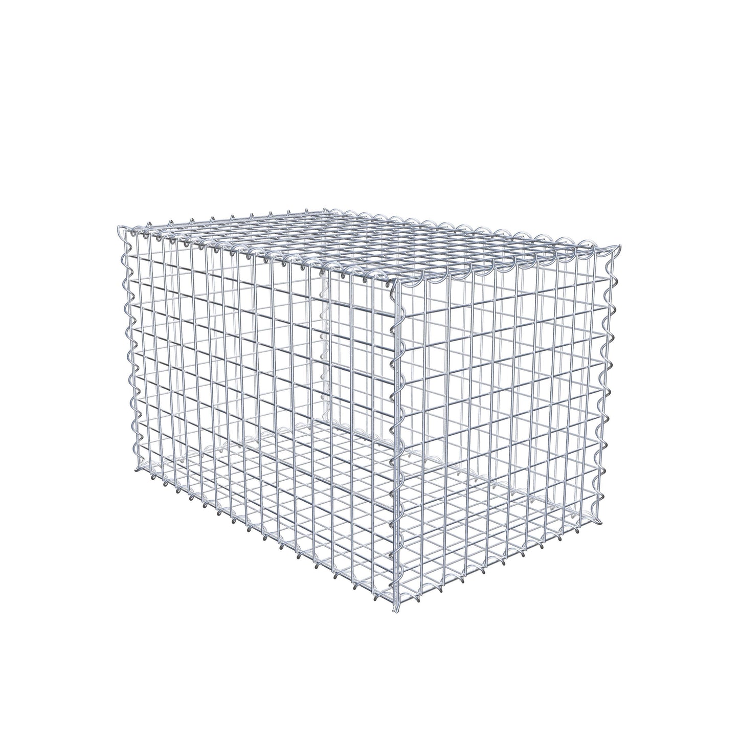 Gabião 80 cm x 50 cm x 50 cm (C x A x P), malhagem 5 cm x 5 cm, espiral