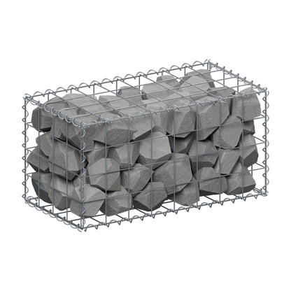 Schanskorf 80 cm x 40 cm x 40 cm (L x H x D), maaswijdte 10 cm x 10 cm, spiraalvormig