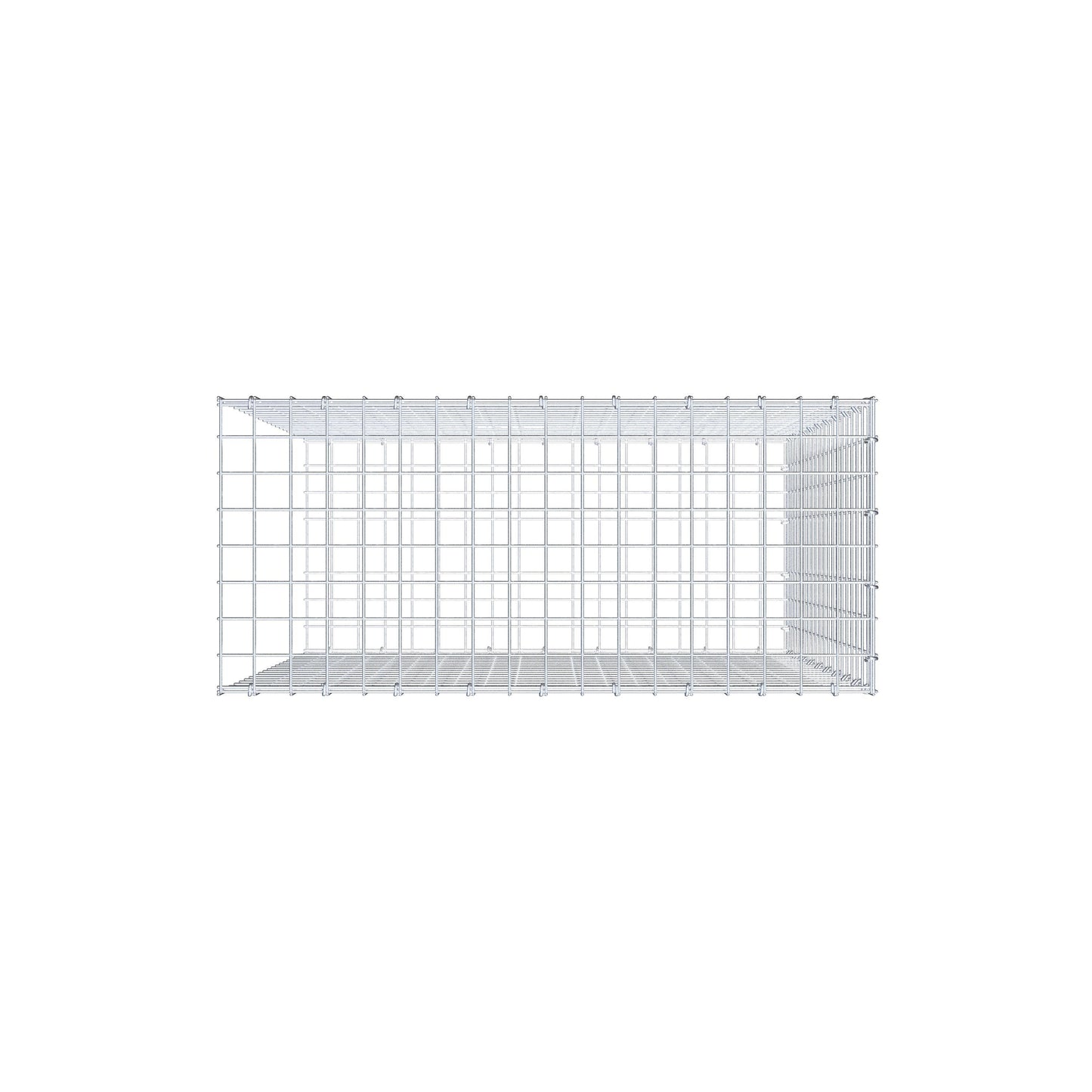 Gavión complementario de tipo 2 100 cm x 90 cm x 40 cm (largo x alto x fondo), malla 5 cm x 5 cm, anillo en C