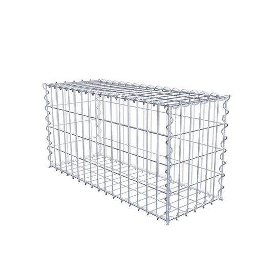Schanskorf 80 cm x 40 cm x 30 cm (L x H x D), maaswijdte 5 cm x 10 cm, spiraalvormig