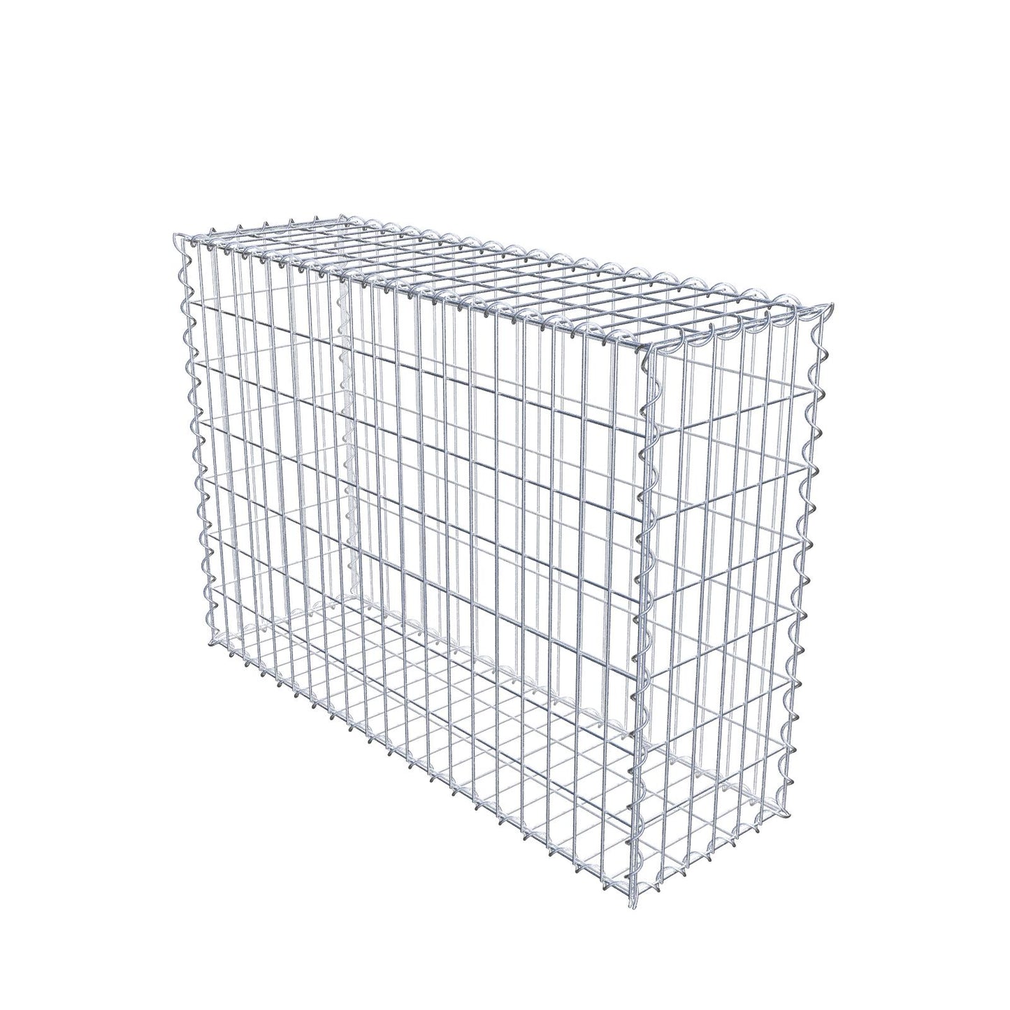 Gabião 100 cm x 70 cm x 30 cm (C x A x P), malhagem 5 cm x 10 cm, espiral