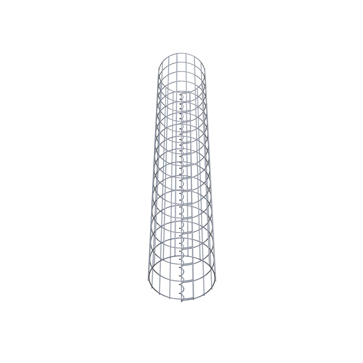 Gabion column around 27 cm diameter, 160 cm height, mesh size 5 cm x 10 cm