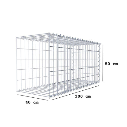 Anbaugabione Typ 2 100 cm x 50 cm x 40 cm (L x H x T), Maschenweite 5 cm x 10 cm, Spirale