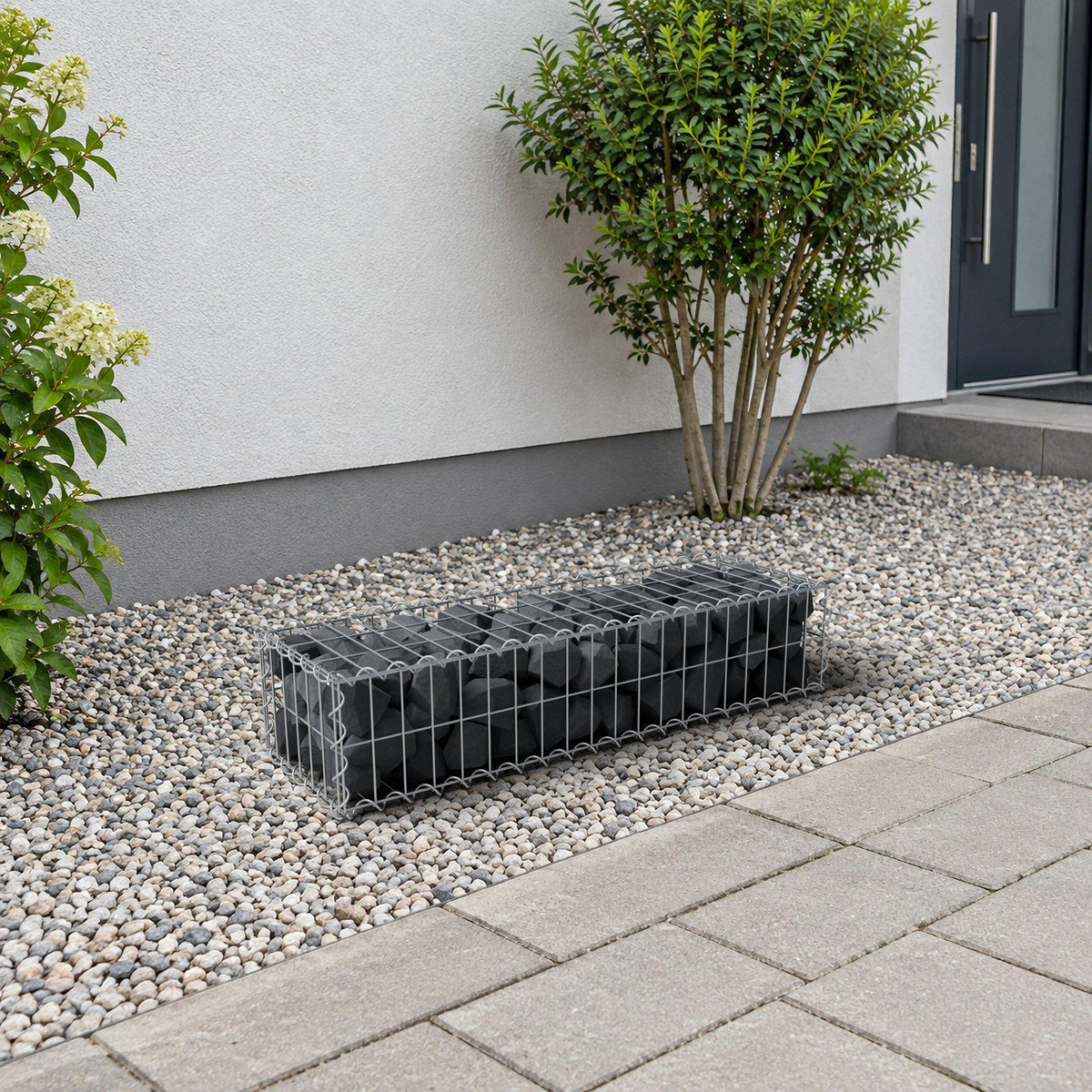 Schanskorf 100 cm x 20 cm x 30 cm (L x H x D), maaswijdte 5 cm x 10 cm, spiraalvormig