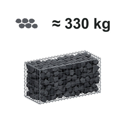 Gabion 100 cm x 50 cm x 40 cm (L x H x P), mailles 5 cm x 10 cm, spirale