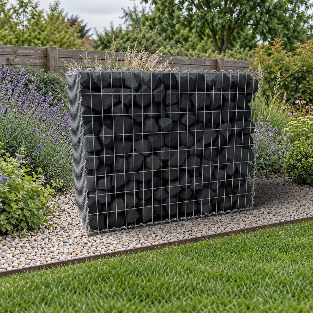 Gabião 100 cm x 80 cm x 50 cm (C x A x P), malhagem 5 cm x 10 cm, espiral