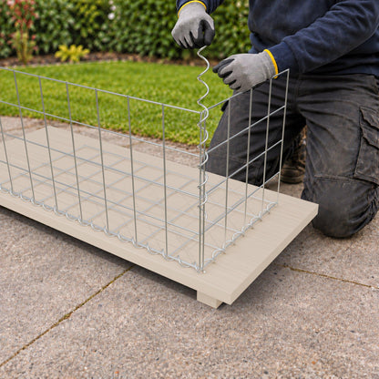 Schanskorf 80 cm x 40 cm x 40 cm (L x H x D), maaswijdte 10 cm x 10 cm, spiraalvormig