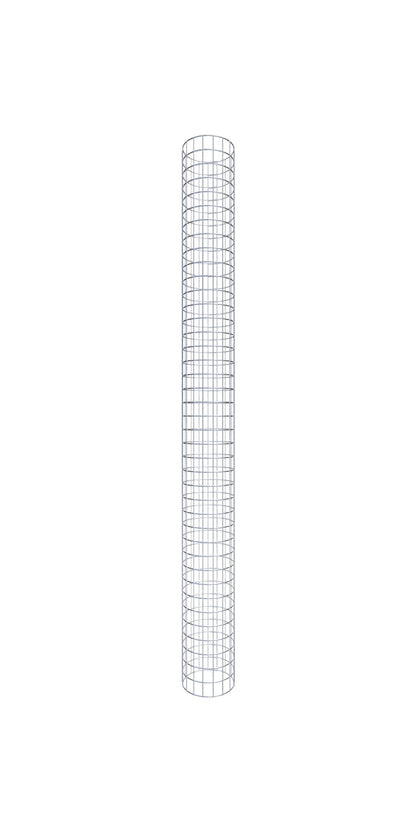 Rund gabionsøjle, varmgalvaniseret, 27 cm diameter, 200 cm højde, MW 5 cm x 10 cm