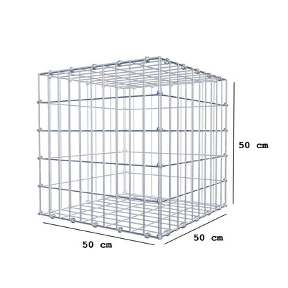 Schanskorf 50 cm x 50 cm x 50 cm (L x H x D), maaswijdte 5 x 10 cm, spiraalring