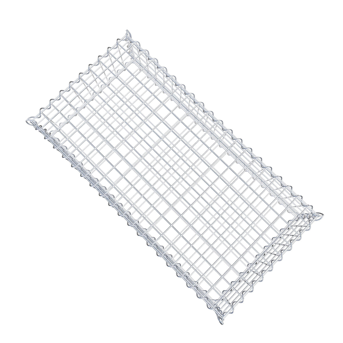 Gavión 100 cm x 20 cm x 50 cm (largo x alto x fondo), malla 5 cm x 5 cm, en espiral