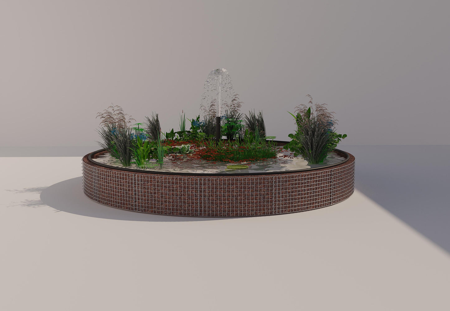Gabion raised pond round, outer diameter 442 cm, height 50 cm, mesh size 5 x 5 cm, wall thickness 15 cm