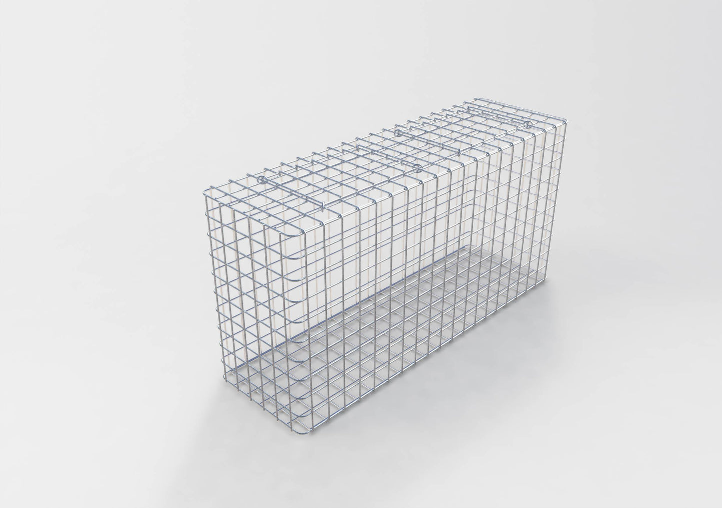 Gabião galvanizado a quente 102 cm x 52 cm x 32 cm, malhagem 5 cm x 5 cm, totalmente soldado
