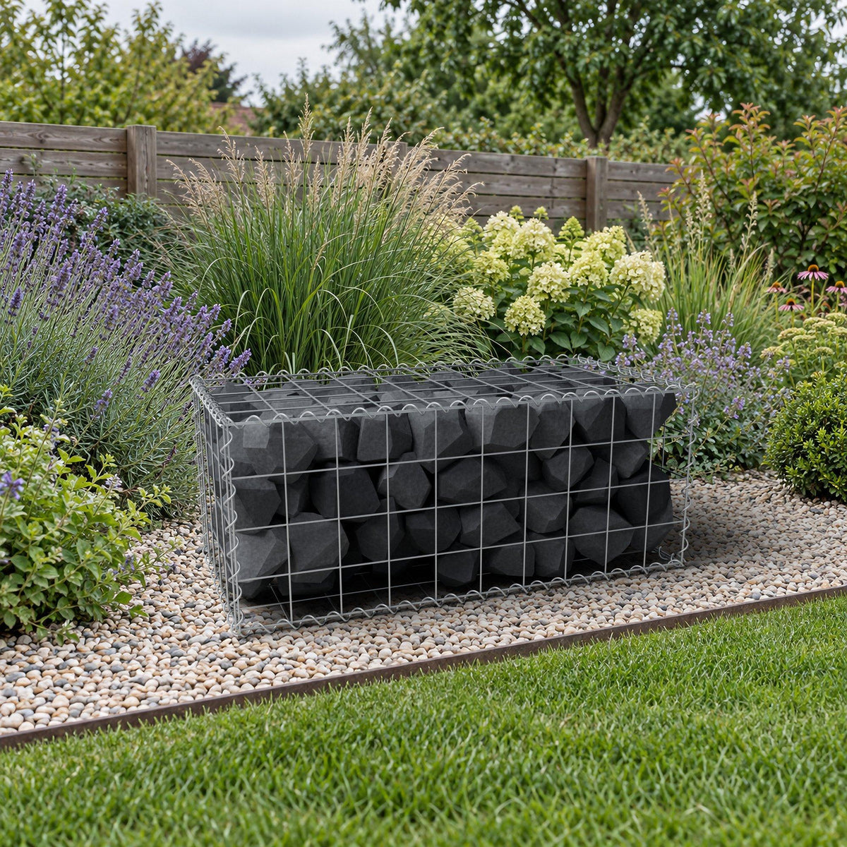 Gabion 100 cm x 40 cm x 50 cm (L x H x D), mesh size 10 cm x 10 cm, spiral