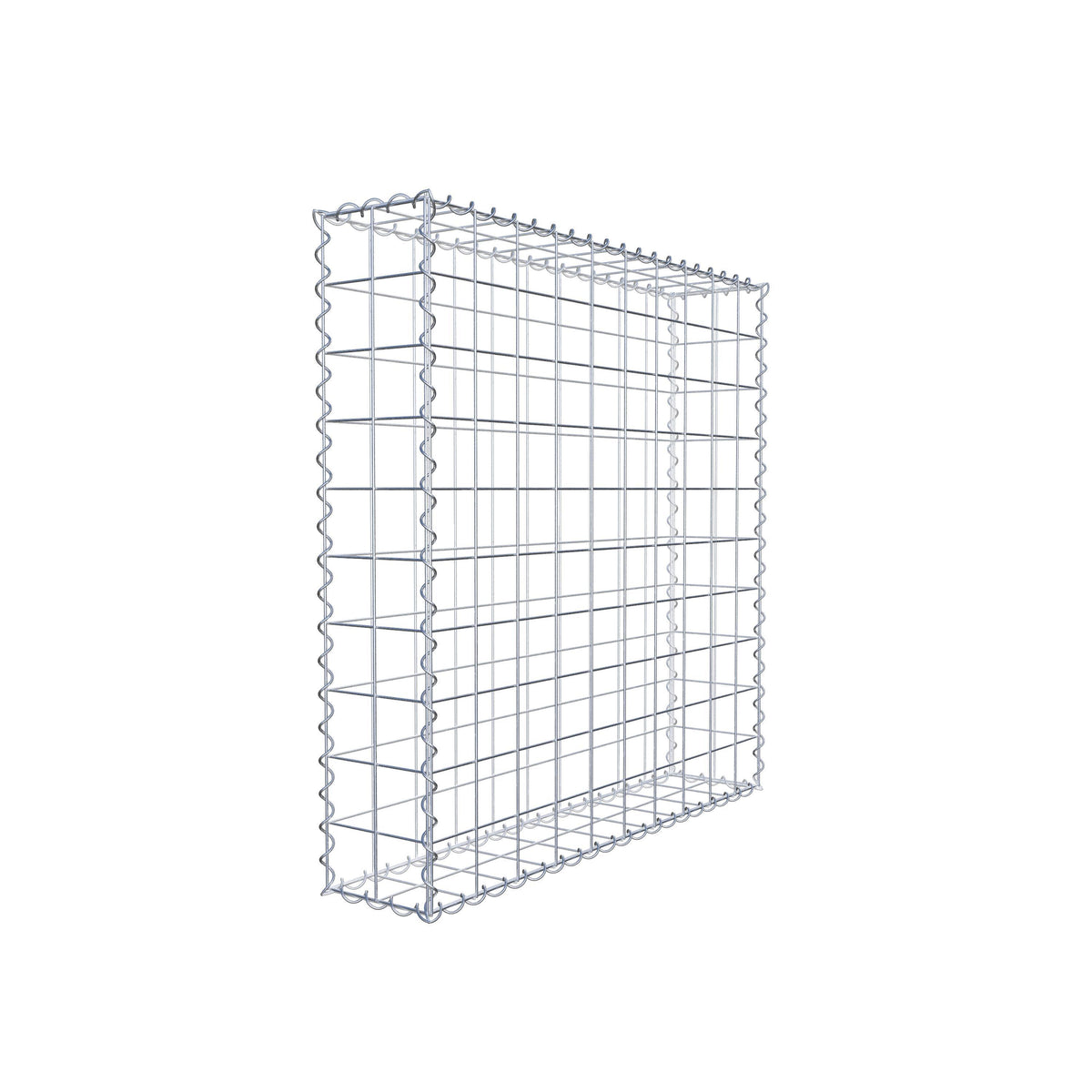 Gabione 100 cm x 100 cm x 20 cm (L x H x T), Maschenweite 10 cm x 10 cm, Spirale
