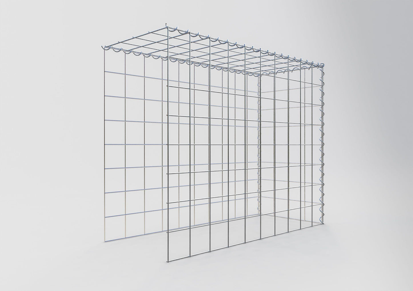 Gabion rapporté type 4 100 cm x 80 cm x 40 cm (L x H x P), mailles 10 cm x 10 cm, spirale