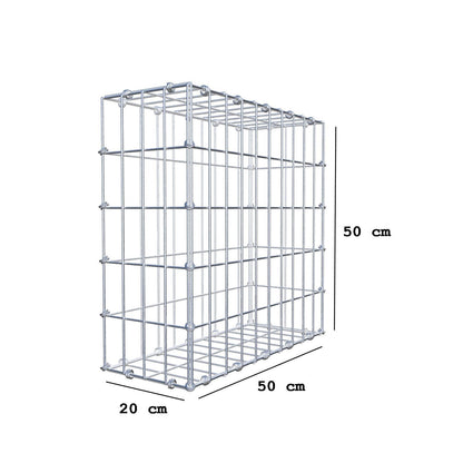 Gabião 50 cm x 50 cm x 20 cm (C x A x P), malhagem 5 x 10 cm, anel espiral