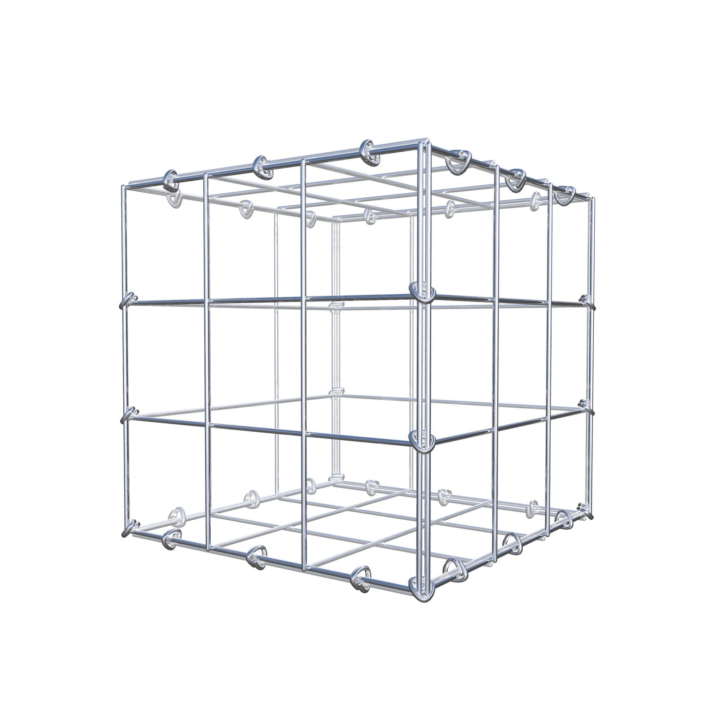 Gabion 30 cm x 30 cm x 30 cm (L x H x D), mesh size 10 cm x 10 cm, C-ring