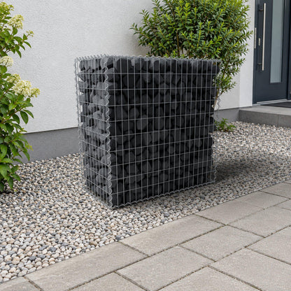 Schanskorf 100 cm x 100 cm x 50 cm (L x H x D), maaswijdte 5 cm x 10 cm, spiraalvormig