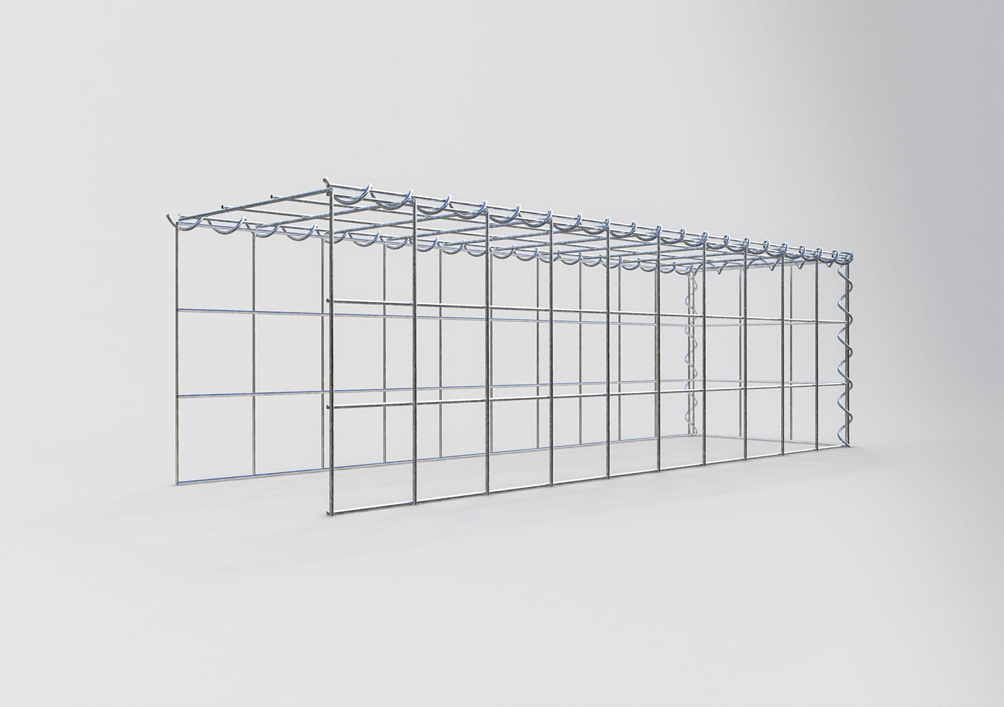 Anbaugabione Typ 4 100 cm x 30 cm x 30 cm (L x H x T), Maschenweite 10 cm x 10 cm, Spirale