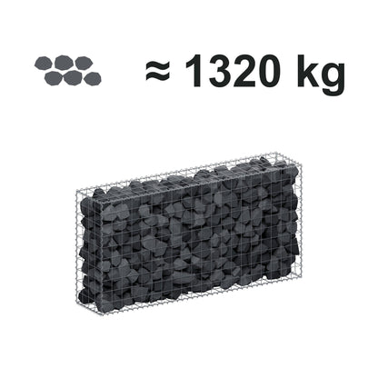 Gabion 200 cm x 100 cm x 40 cm (L x H x D), mesh size 10 cm x 10 cm, spiral