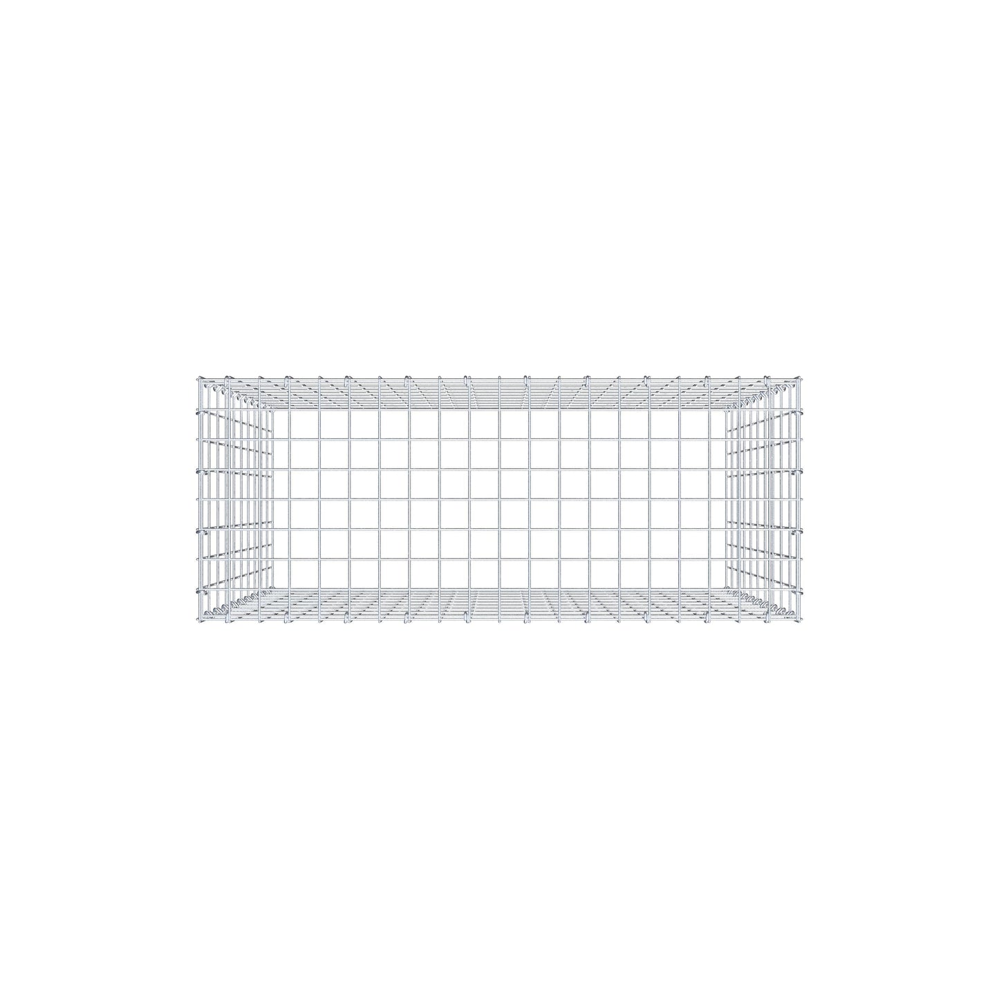 Typ 3 påbyggnadsgabion 100 cm x 100 cm x 40 cm (L x H x D), maskstorlek 5 cm x 10 cm, C-ring