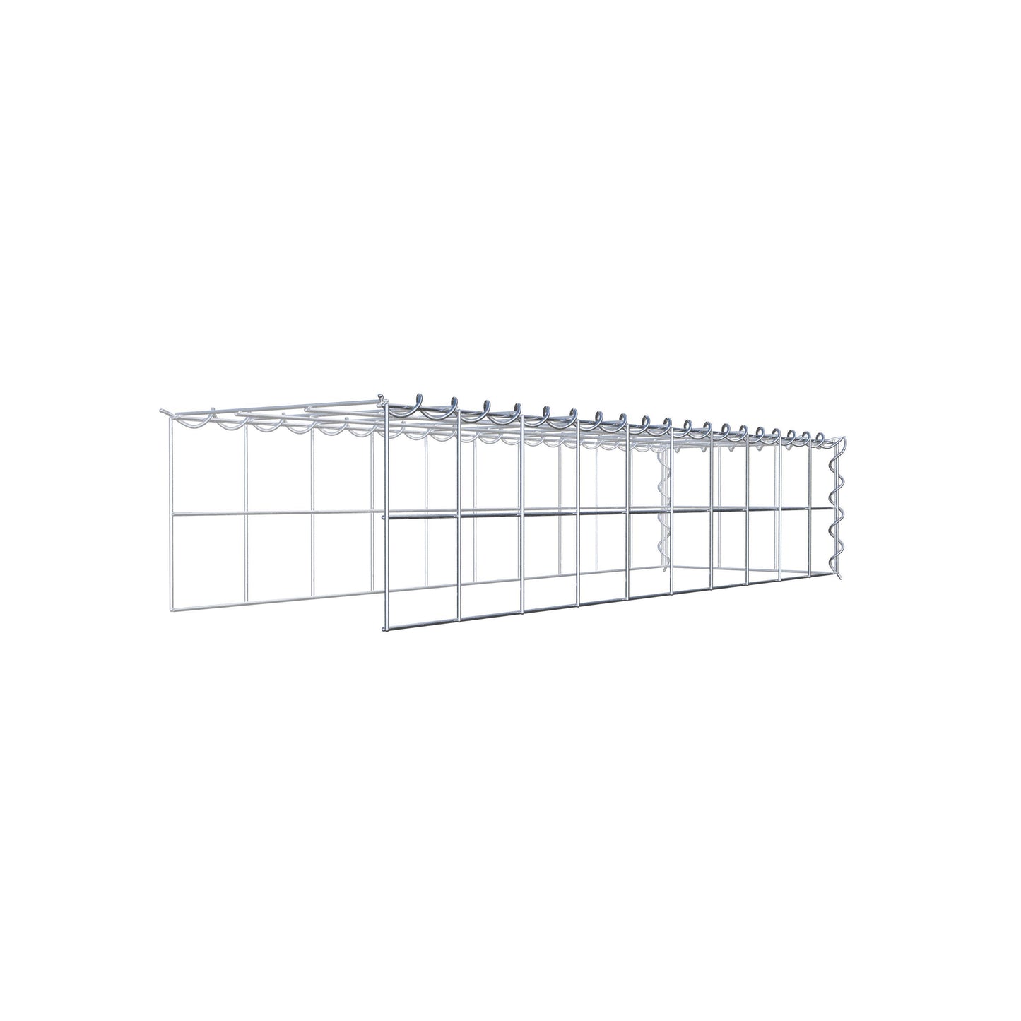 Opvokset gabion type 4 100 cm x 20 cm x 30 cm (L x H x D), maskestørrelse 10 cm x 10 cm, spiral