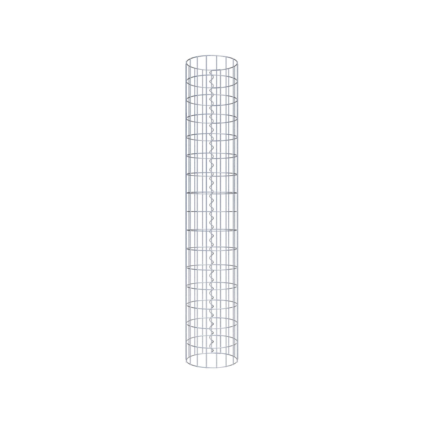Gabion column around 27 cm diameter, 160 cm height, mesh size 5 cm x 10 cm