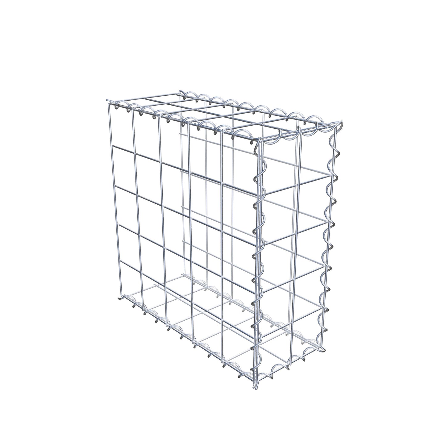 Gabião tipo 2 50 cm x 50 cm x 20 cm (C x A x P), malhagem 10 cm x 10 cm, espiral