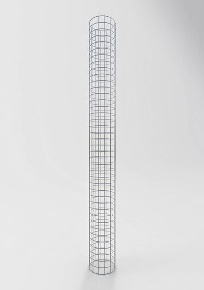 Columna de gaviones, redonda, galvanizada en caliente, 22 cm de diámetro, 200 cm de altura, MW 5 cm x 5 cm
