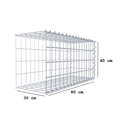 Anbaugabione Typ 2 80 cm x 40 cm x 30 cm (L x H x T), Maschenweite 5 cm x 10 cm, Spirale