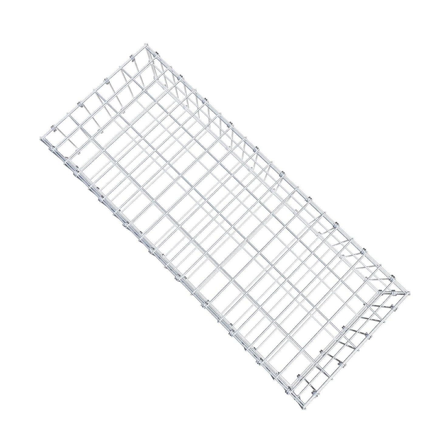 Gabione 100 cm x 20 cm x 40 cm (L x H x T), Maschenweite 5 x 10 cm, Spiralring