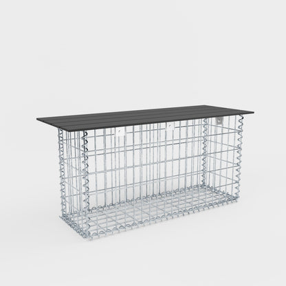 Banco de jardim gabião espiral 105 x 50 x 30 cm - MW 5 x 10 cm, com capa reciclada em antracite