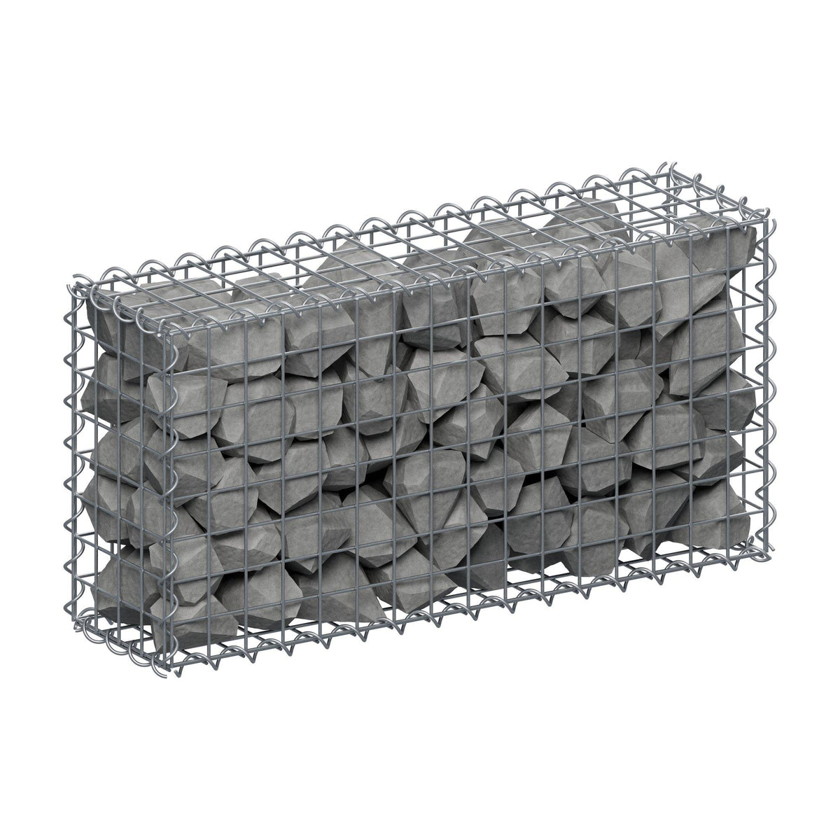 Gabione 80 cm x 40 cm x 20 cm (L x H x T), Maschenweite 5 cm x 5 cm, Spirale