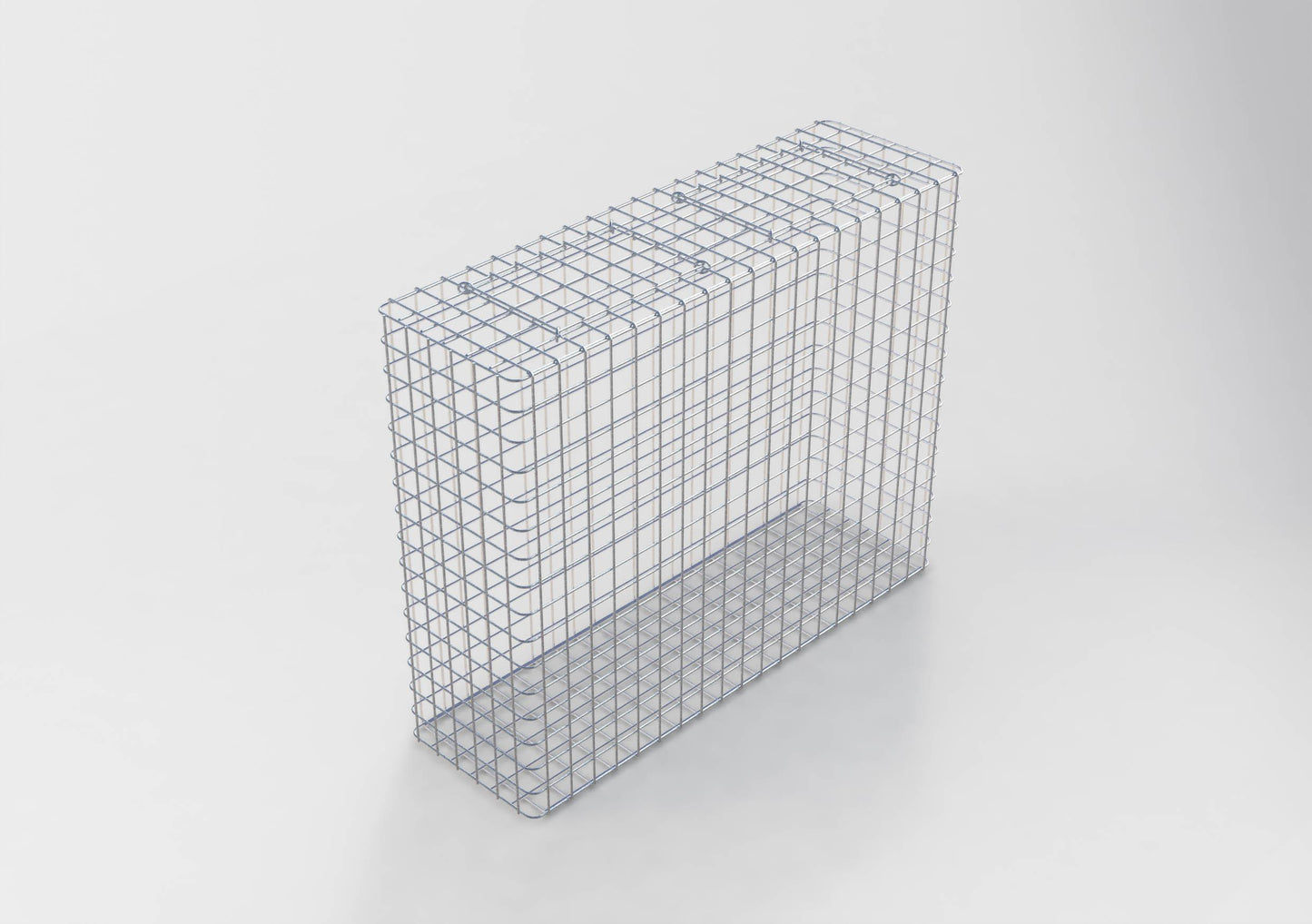 Gabião galvanizado a quente 102 cm x 82 cm x 32 cm, malhagem 5 cm x 5 cm, totalmente soldado